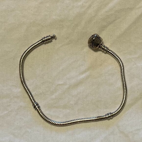Pandora Moments Barrel Clasp Snake Chain Bracelet in Sterling Silver - Picture 1 of 4